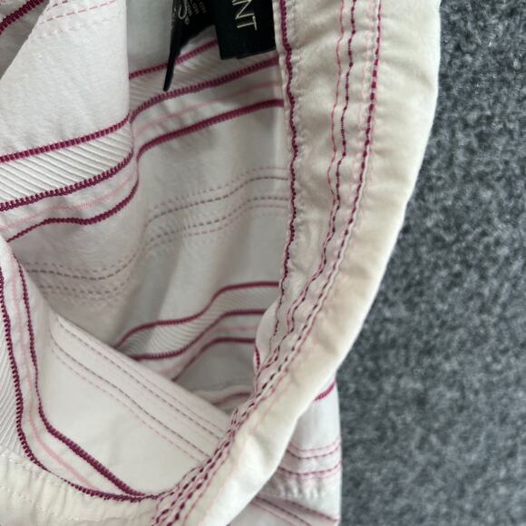 Lane Bryant Shirt Womens 22/24 Pink White Striped Button Down Stretch Plus Size - Picture 10 of 10